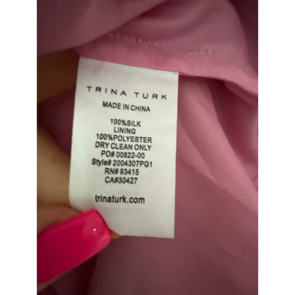 Trina Turk Luxe Silk Amaris Dress Desert Bloom Size Small - Picture 9 of 9
